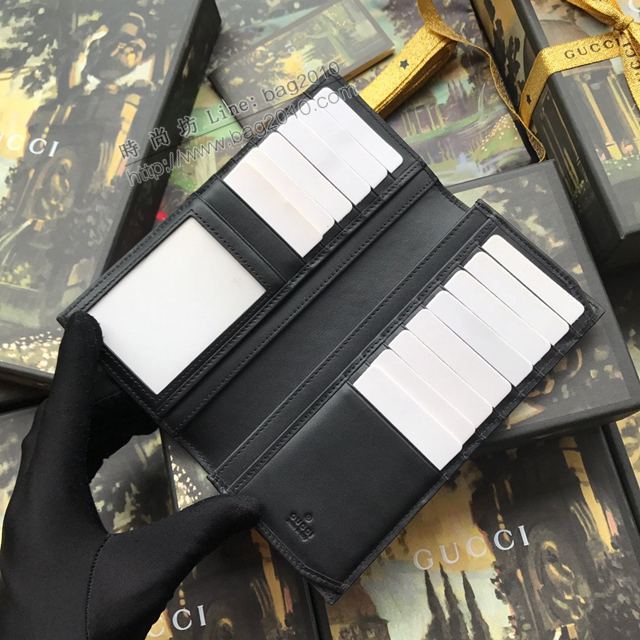 Gucci包 古馳錢包 459456黑pvc黑蛇 珊瑚蛇印花 高端品質男士西裝夾 Gucci男錢包  gudj1292